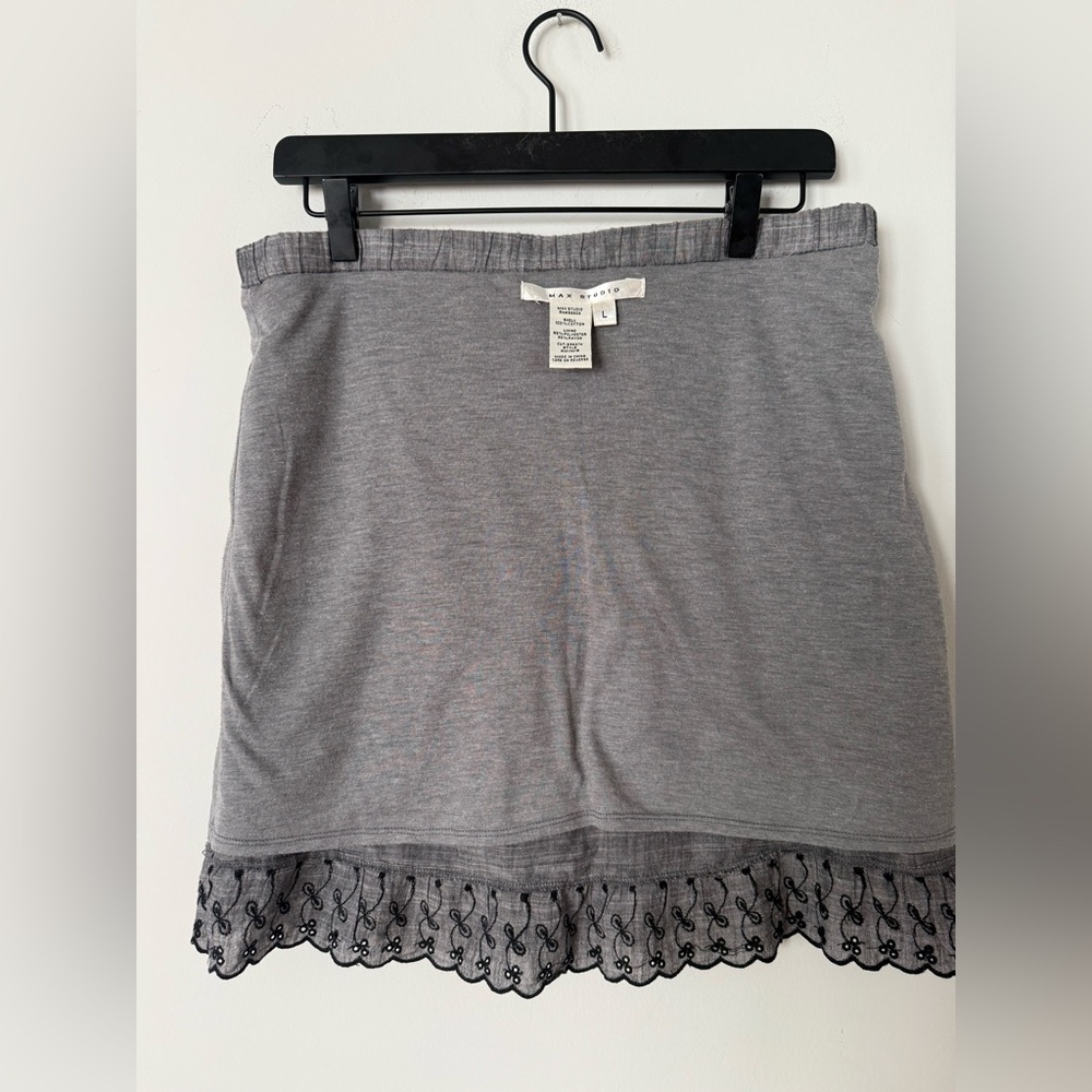 Vintage Y2K Max Studio Cottagecore Eyelet Dark Academia Fully Lined Ruffle Skirt - Picture 11 of 12